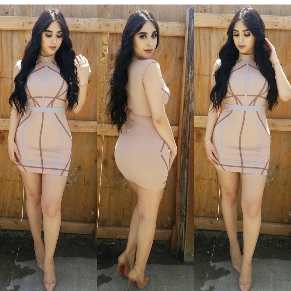 Privy Tan blush modern dress